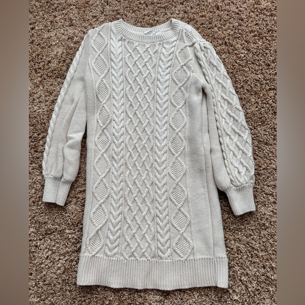 Gap Kids cable kit cream dress, size S